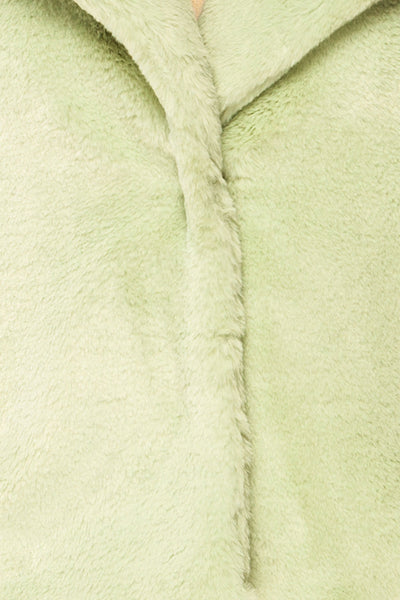 Torrent Green Soft Fuzzy Coat | La petite garçonne fabric