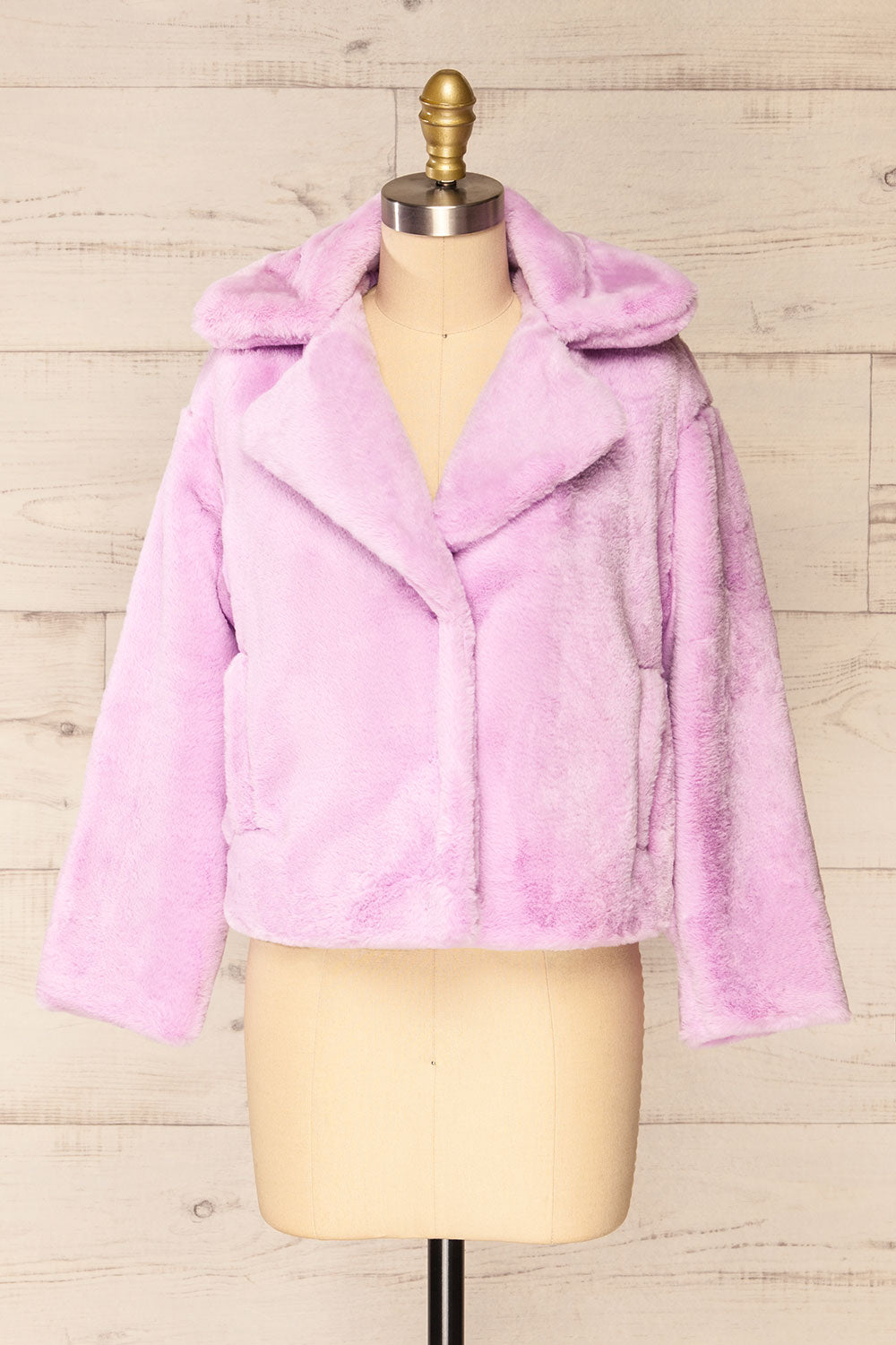 Torrent Lilac Soft Fuzzy Coat | La petite garçonne front view