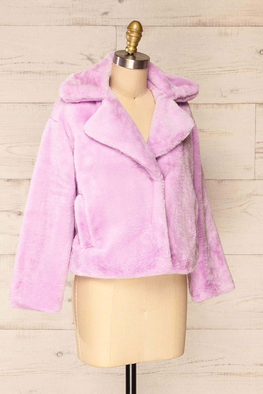 Torrent Lilac Soft Fuzzy Coat | La petite garçonne side view