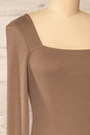 Torretta Ribbed Fitted Midi Dress | La petite garçonne  side close-up