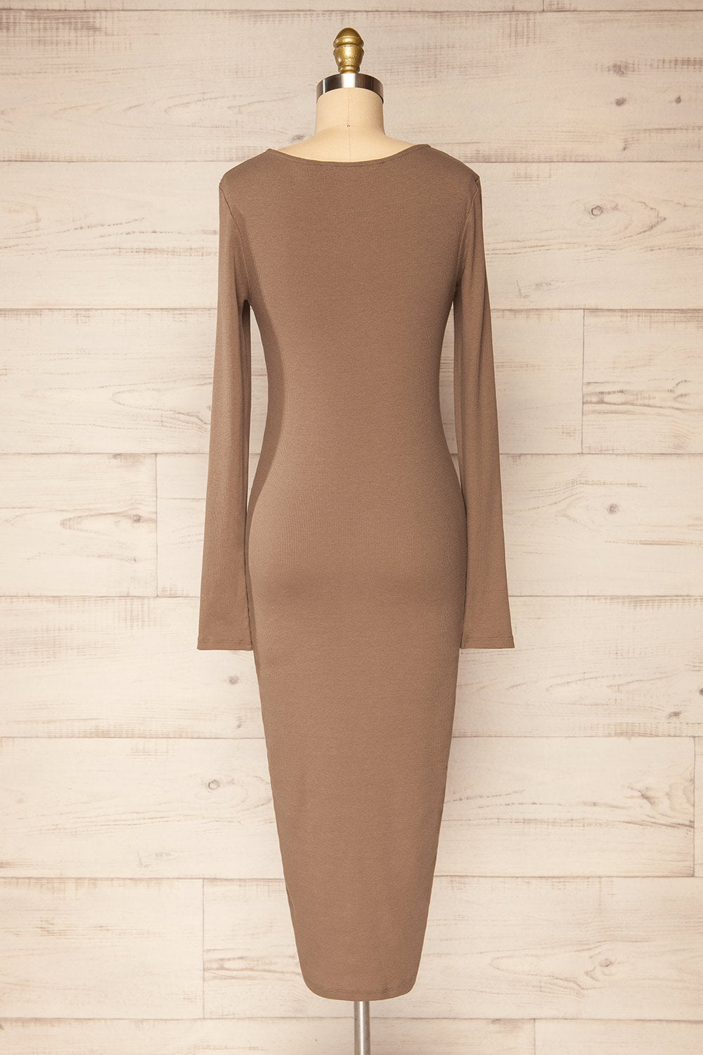 Torretta Ribbed Fitted Midi Dress | La petite garçonne  back view