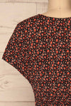 Torva Red Floral Short Sleeved Crop Top | La petite garçonne back close-up