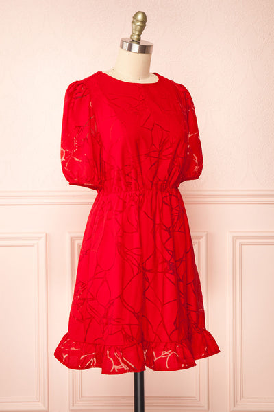 Tracy Short Red Dress w/ Heart Shaped Open Back | Boutique 1861  side view