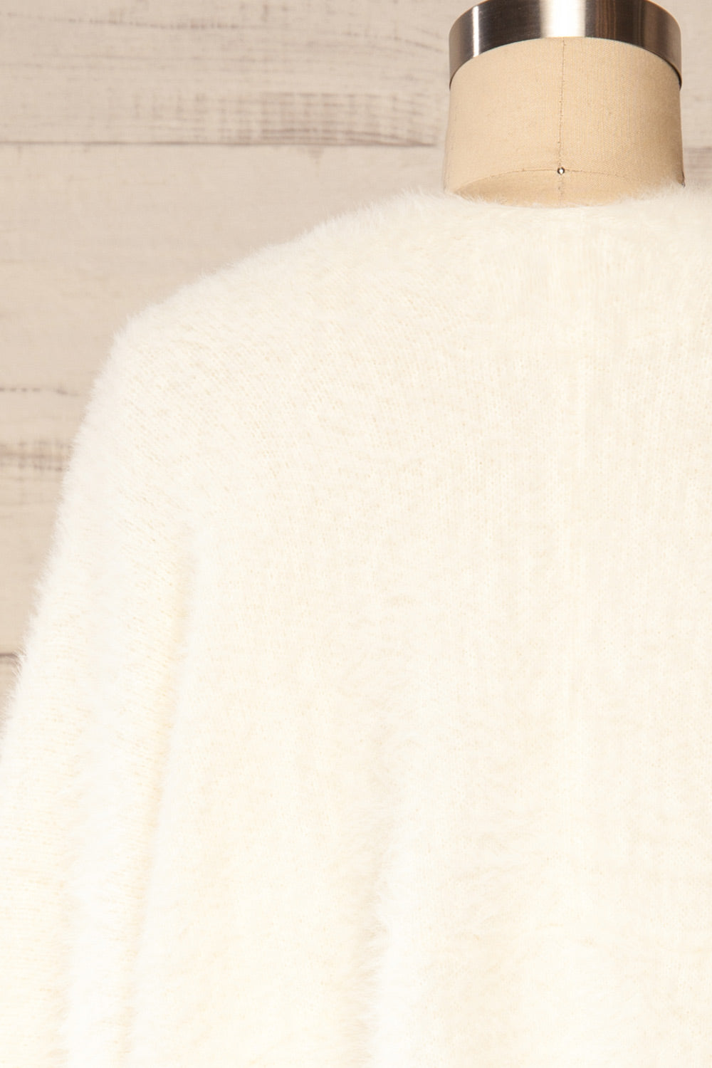 Tranden Long Fuzzy Cardigan w/ Pockets | La petite garçonne back close up