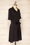 Trapani Black Short Button-Up Shirt-Dress | La petite garçonne side view