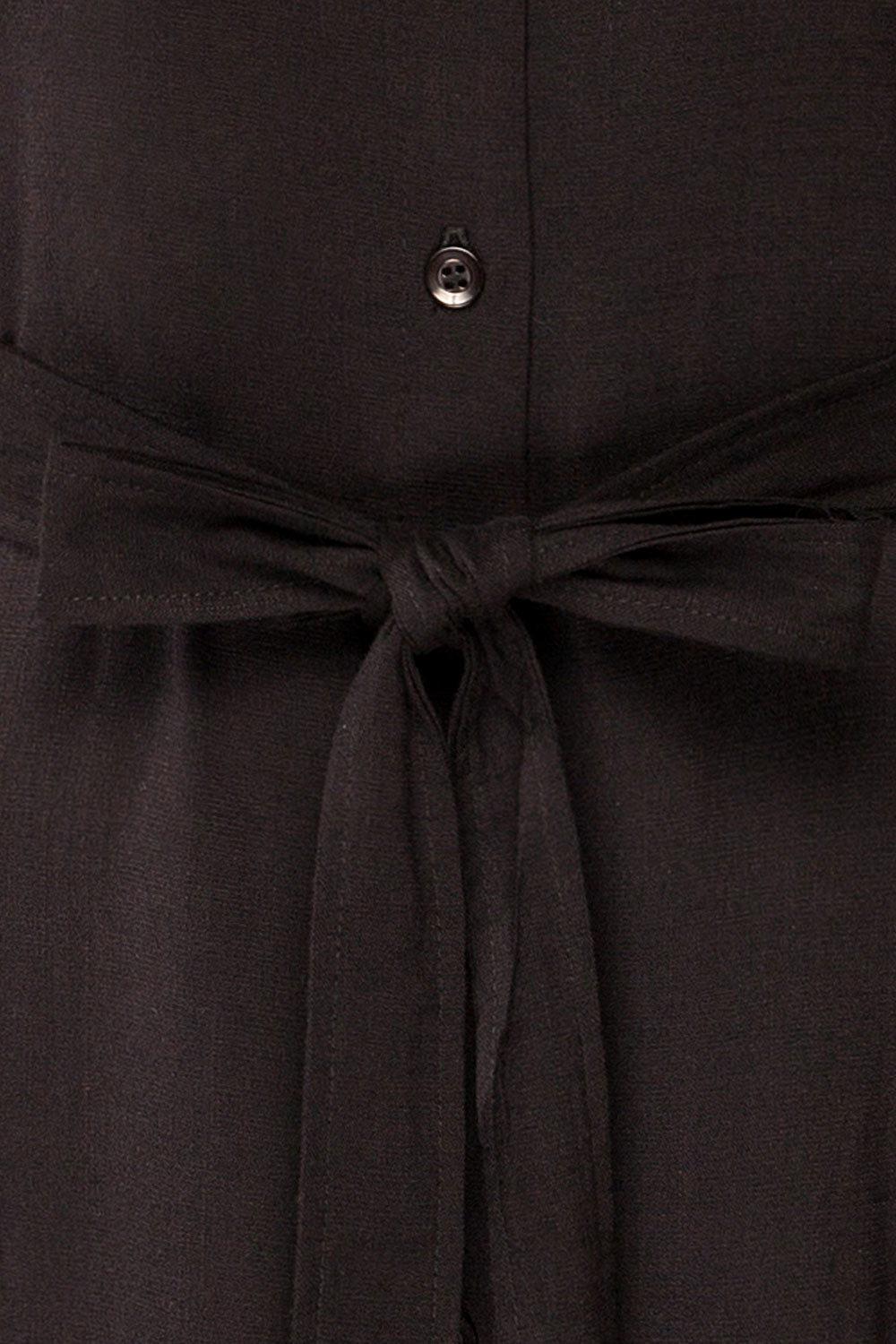 Trapani Black Short Button-Up Shirt-Dress | La petite garçonne fabric 