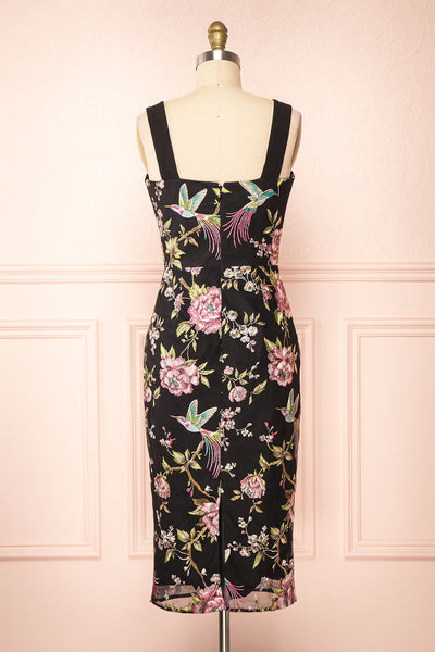 Treasure Fitted Floral Midi Dress | Boutique 1861 back view