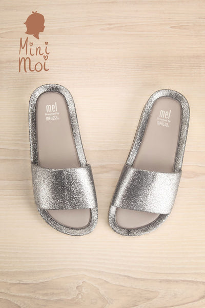 Treazzano Mini Kids Silver Glitter Flip-Flop Sandals | Boutique 1861