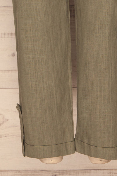 Trikala Sage Green High-Waisted Linen Pants | La petite garçonne bottom