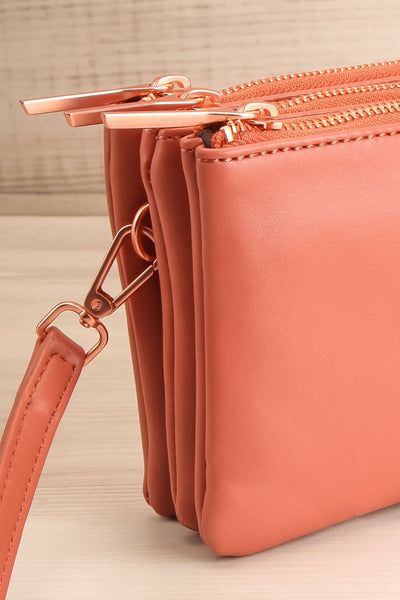 Tripletta Pink Vegan Clutch Bag | La petite garçonne side close-up