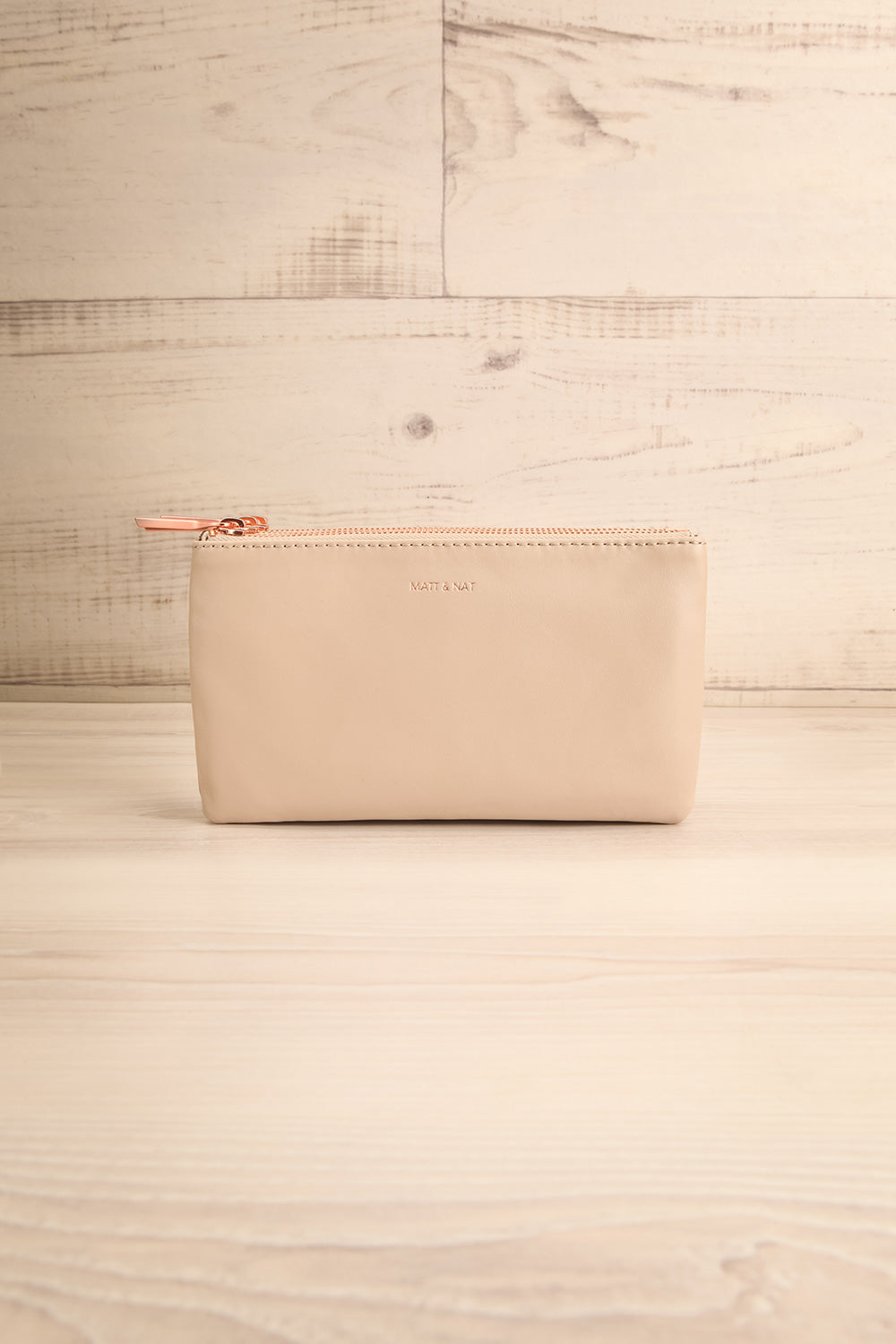 Tripletta Taupe Vegan Clutch Bag | La petite garçonne front view