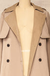 Truman Beige Double Breasted Trench Coat | La petite garçonne open close-up