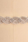 Tryphis Silver Crystal Ribbon Belt | Boudoir 1861 close-up
