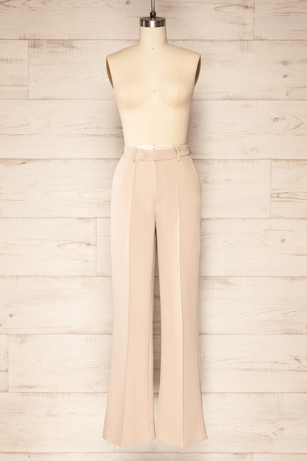 Women's formal trousers beige colour with a smooth pattern 15367