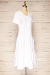 Turku White T-Shirt Dress with Frills | La petite garçonne side view