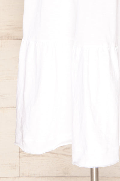 Turku White T-Shirt Dress with Frills | La petite garçonne bottom