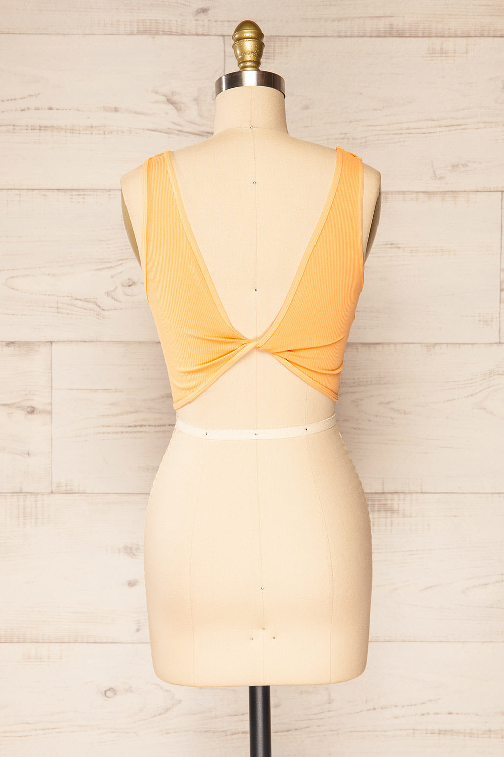 Twisty Orange Cropped Twisted Tank Top | La petite garçonne back twist view 