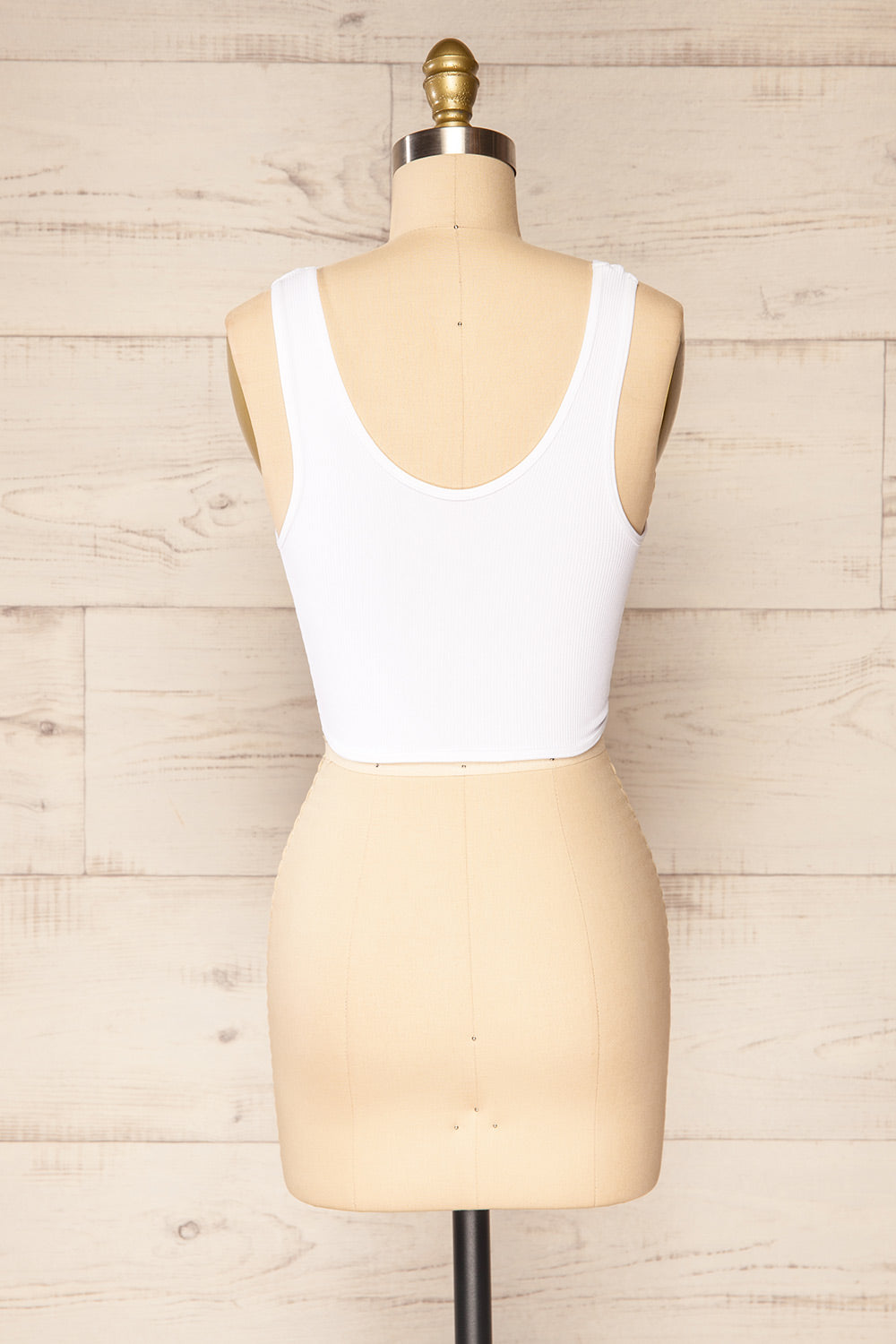 Twisty White Cropped Twisted Tank Top | La petite garçonne back view 