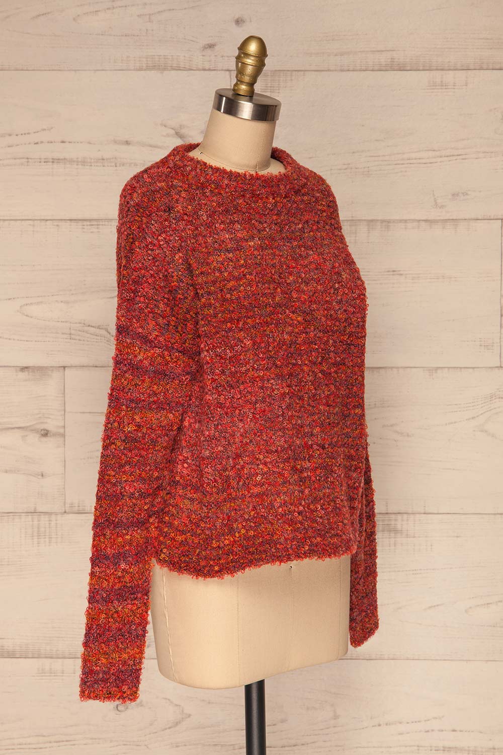 Tychy Rouge Red Knit Sweater | Tricot Doux | La Petite Garçonne side view