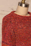 Tychy Rouge Red Knit Sweater | Tricot Doux | La Petite Garçonne side close up