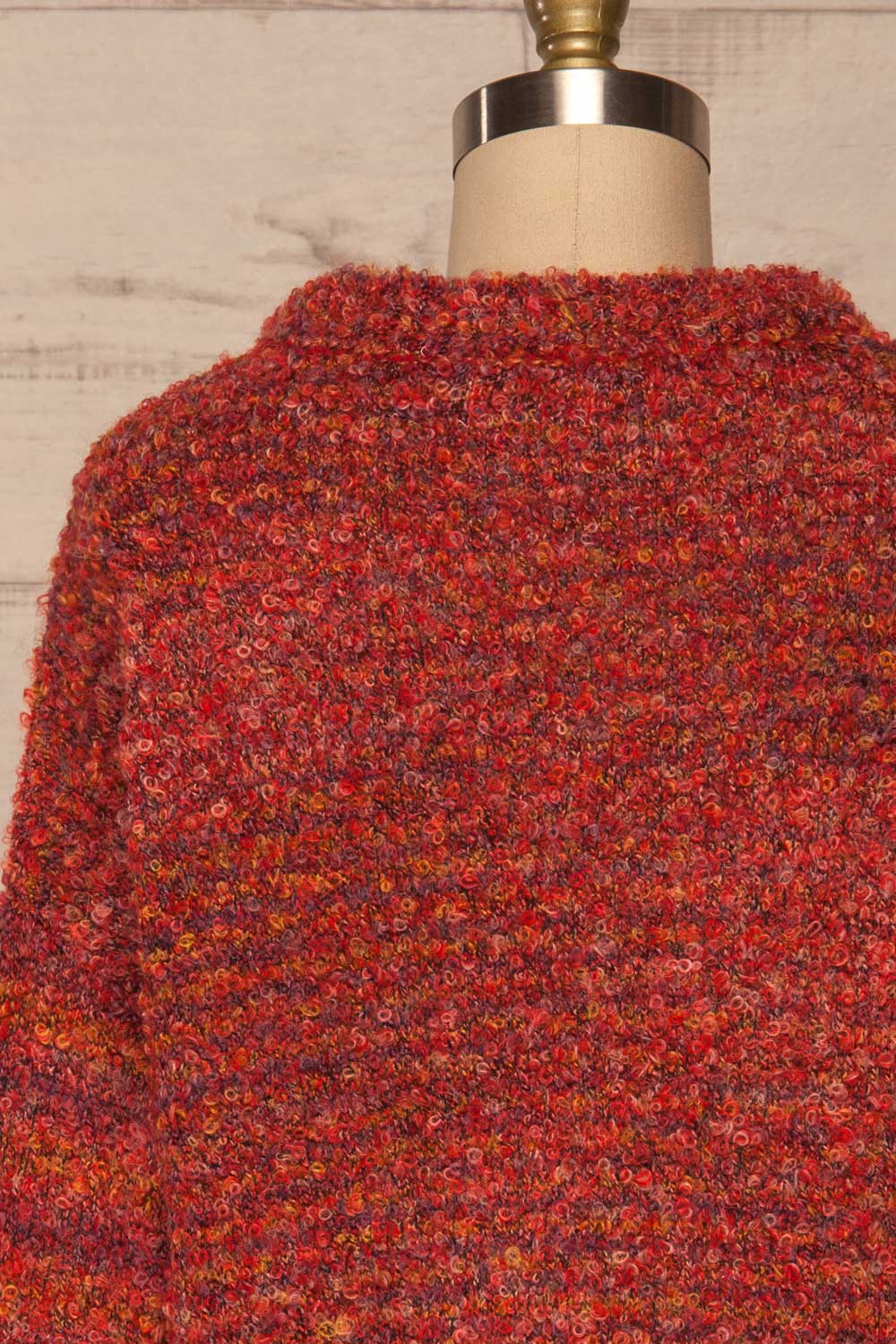 Tychy Rouge Red Knit Sweater | Tricot Doux | La Petite Garçonne back close up