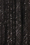 Tyffen Black Sequin Gown with Plunging Neckline | Boutique 1861 texture