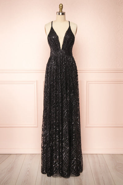 Fuengi Black Off-Shoulder Short Dress