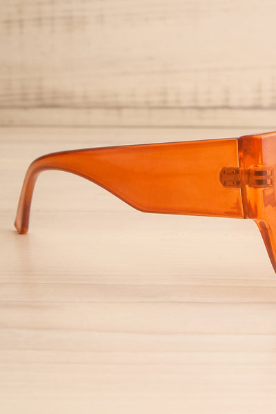 Tyrka Caramel Light Brown Sunglasses | La petite garçonne branch close-up