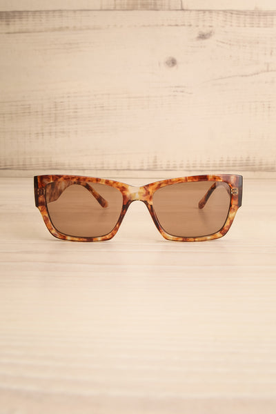 Tyrka Marble Brown Marbled Sunglasses | La petite garçonne front view