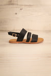 Ubique Noire Black Faux-Leather Slip-On Sandals | La Petite Garçonne 5