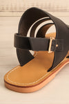 Ubique Noire Black Faux-Leather Slip-On Sandals | La Petite Garçonne 9