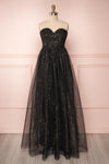 Ukiha Night Black A-Line Maxi Dress w Glitter | Boutique 1861