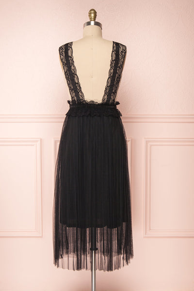 Urari Coal Black Tulle & Lace Midi Skirt | Boutique 1861 5