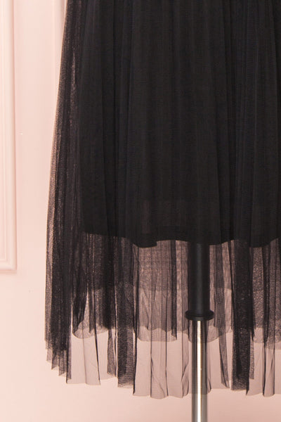 Urari Coal Black Tulle & Lace Midi Skirt | Boutique 1861 7