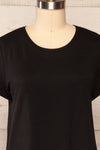 Urlau Black Organic Cotton T-Shirt Dress | La petite garçonne front close up