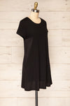 Urlau Black Organic Cotton T-Shirt Dress | La petite garçonne side view