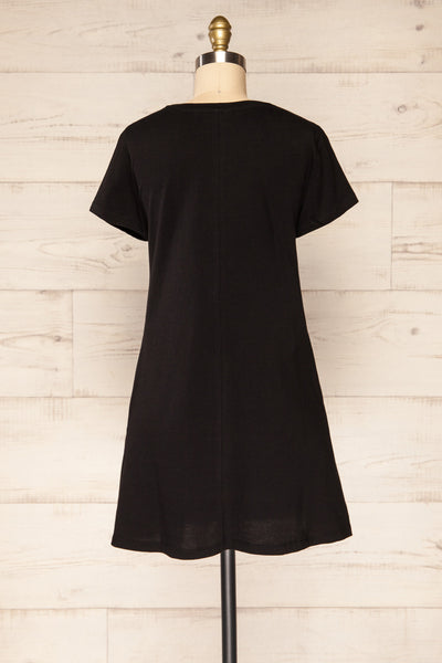 Urlau Black Organic Cotton T-Shirt Dress | La petite garçonneback view