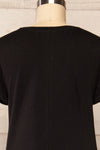 Urlau Black Organic Cotton T-Shirt Dress | La petite garçonne back close up