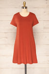 Urlau Rust Organic Cotton T-Shirt Dress | La petite garçonne front view