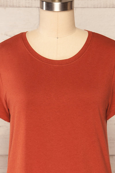 Urlau Rust Organic Cotton T-Shirt Dress | La petite garçonne front view
