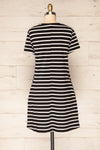 Urlau Stripes Black Organic Cotton T-Shirt Dress | La petite garçonne back view