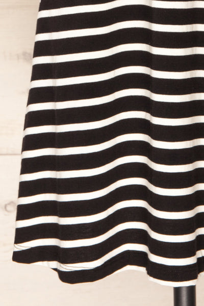 Urlau Stripes Black Organic Cotton T-Shirt Dress | La petite garçonne bottom