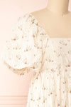Urrika Floral Midi Dress w/ Openwork Detail | Boutique 1861 side close-up
