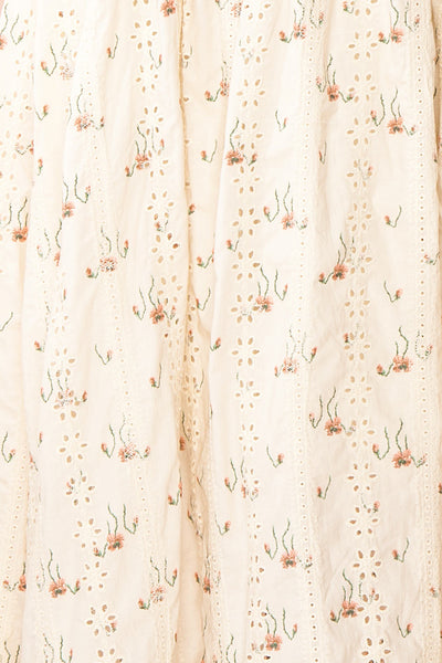 Urrika Floral Midi Dress w/ Openwork Detail | Boutique 1861 fabric