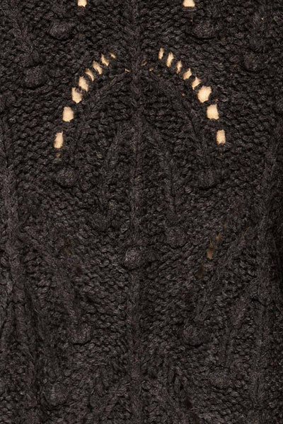 Urtolft Charcoal Chunky Knit Open-Front Cardigan | La petite garçonne fabric