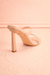 Ushuaia Beige Square Toe Heeled Sandals | Boutique 1861 back view
