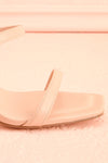 Ushuaia Beige Square Toe Heeled Sandals | Boutique 1861 side close-up