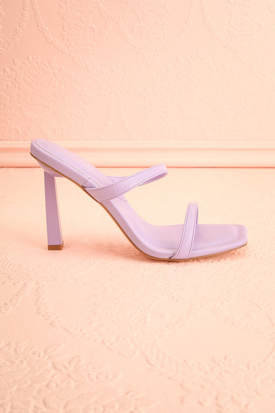 Ushuaia Lilac Square Toe Heeled Sandals | Boutique 1861 side view
