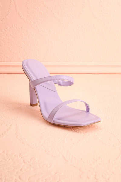 Ushuaia Lilac Square Toe Heeled Sandals | Boutique 1861 front view