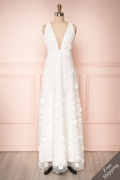 Utashinai White Floral A-Line Bridal Gown | Boudoir 1861